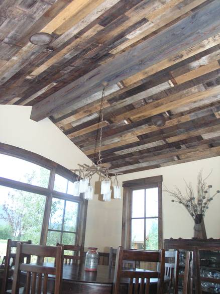 Weathered Picklewood Ceiling and Weathered Timber / Weathered picklewood ceiling features varied colors and rustic textures